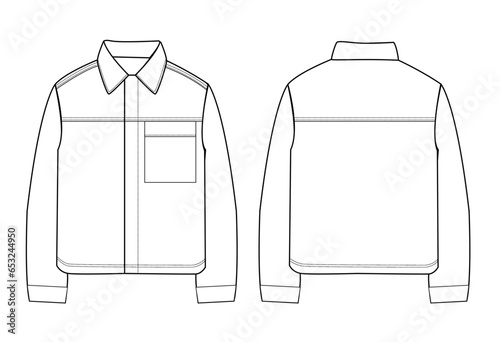 men long sleeve with pocket shirt fashion vector