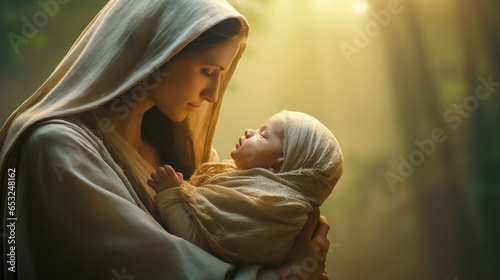Foto Virgin Mary holding baby Jesus