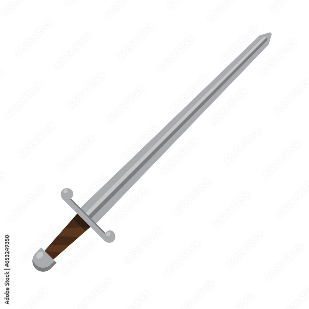 medieval sword, long sword, vector illustration medieval sword, long sword, vector illustration