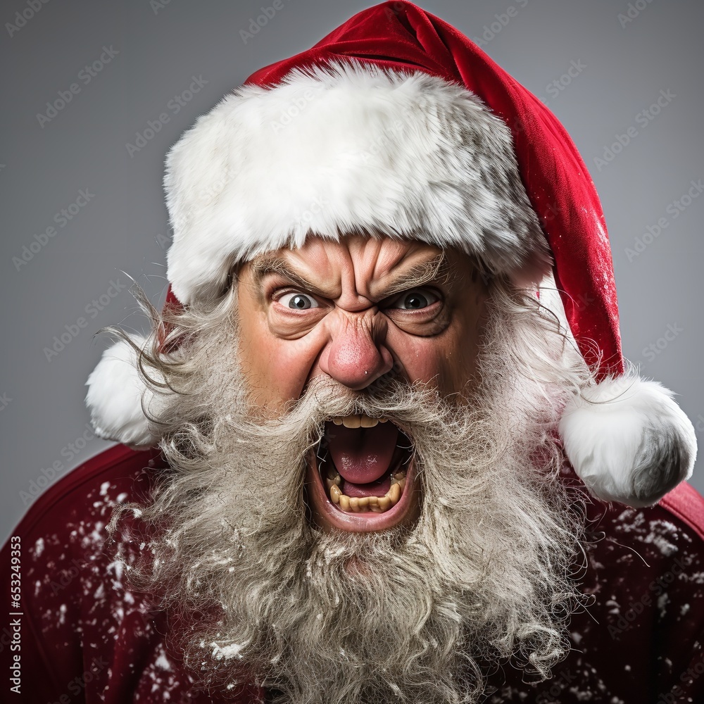 Bad santa claus, bad character of santa. Generative Ai. Stock