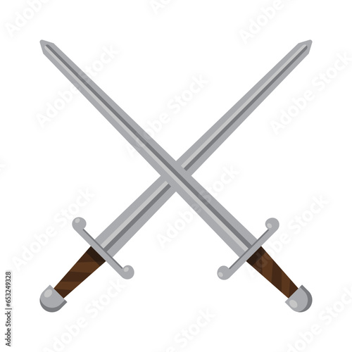 medieval sword, long sword, vector illustration 