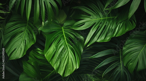 palm leaves luxury plants green background