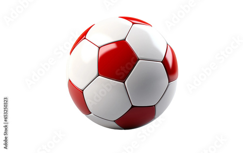 Red Soccer Ball on Transparent Background