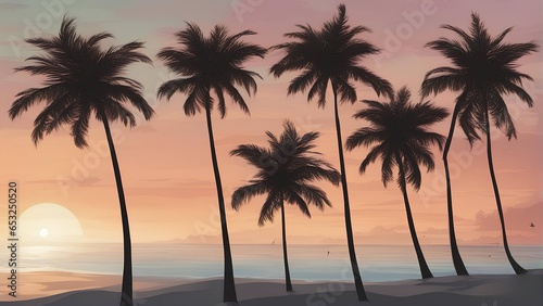 Palm trees on the beach © Abid Badi