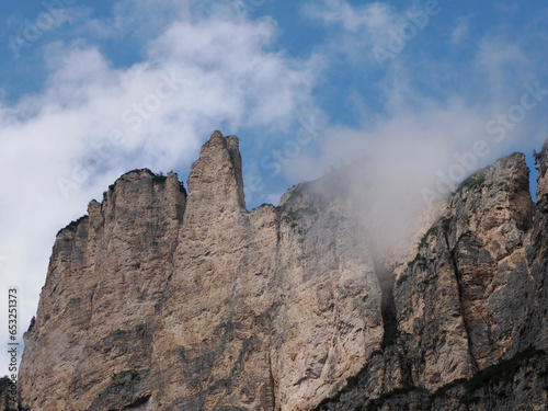 monte croce cross mountain in dolomites badia valley panorama landscape