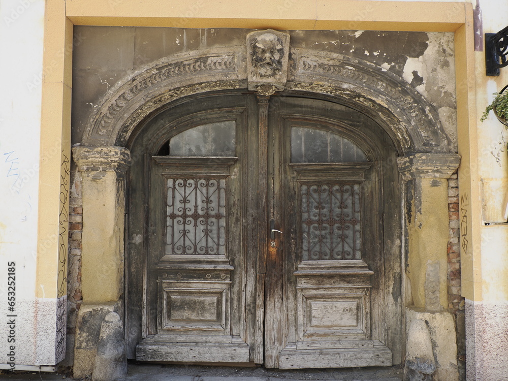 old door in Zagreb Croatia architecture city town