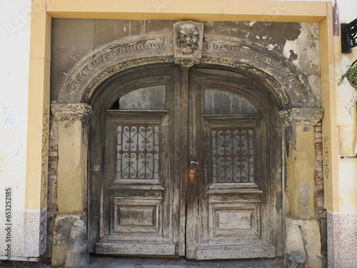 old door in Zagreb Croatia architecture city town