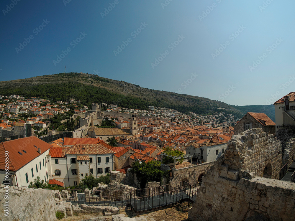 Dubrovnik - Croatia medieval town view from the city walls