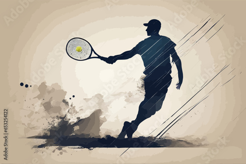 Smashing Colorful Modern Tennis Player Design - Men or Boys Tournament, created with Generative AI technology
