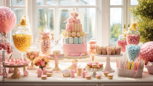 Wallpaper Mural Tasty candy bar for Birthday party on table. Torontodigital.ca