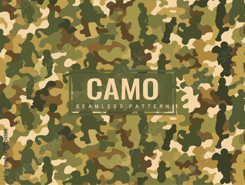 seamless camouflage texture skin pattern vector for military textile