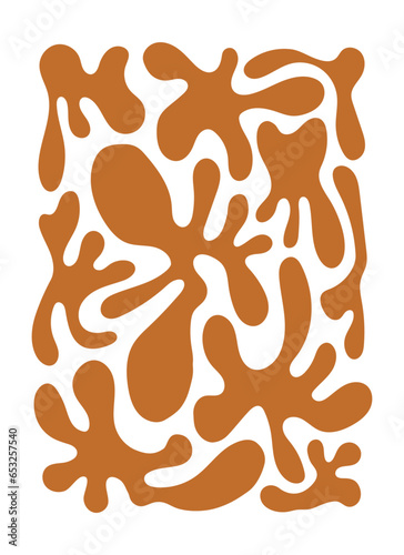 Vector  in simple Matisse naive and hippie groovy style, flowers and plants, floral botanic hand drawn design templates, frames and modern art prints, posters and placards