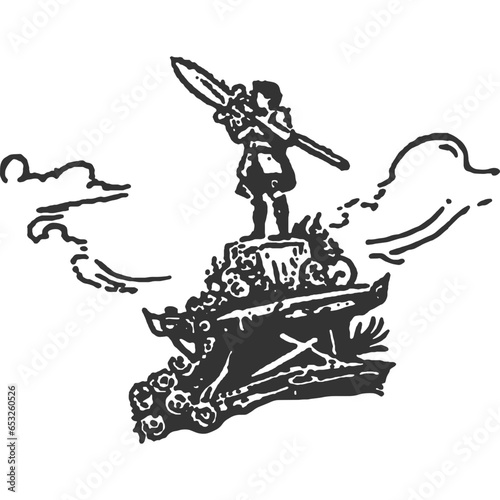 Questioning Existence Vintage Illustration Vector