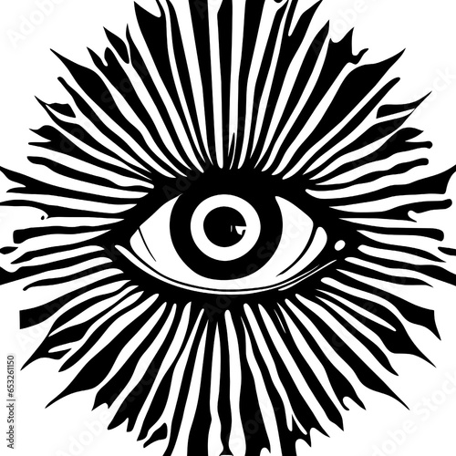 Eye. Psychedelic Vector Illustration ready for vinyl cutting.