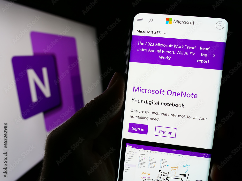 Stuttgart, Germany - 09-21-2023: Person holding cellphone with webpage ...