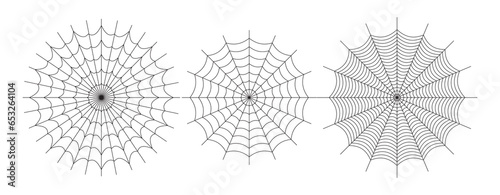 Fototapeta Symmetrical spider web icon. Geometric halloween badge. Minimal spooky sticker.