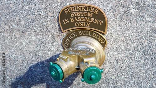 Combination of fire and sprinkler standpipe, New York, USA photo