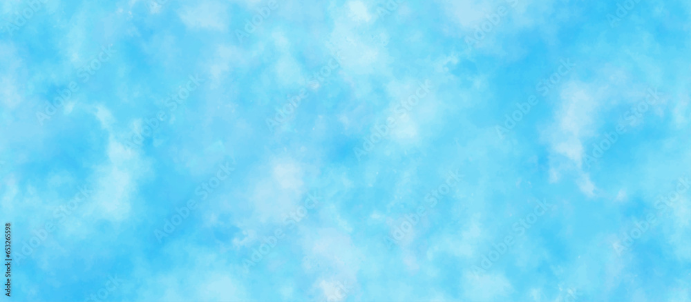 blue sky with clouds. Light sky blue shades watercolor background. Sky Nature Landscape Background. sky background with white fluffy clouds.