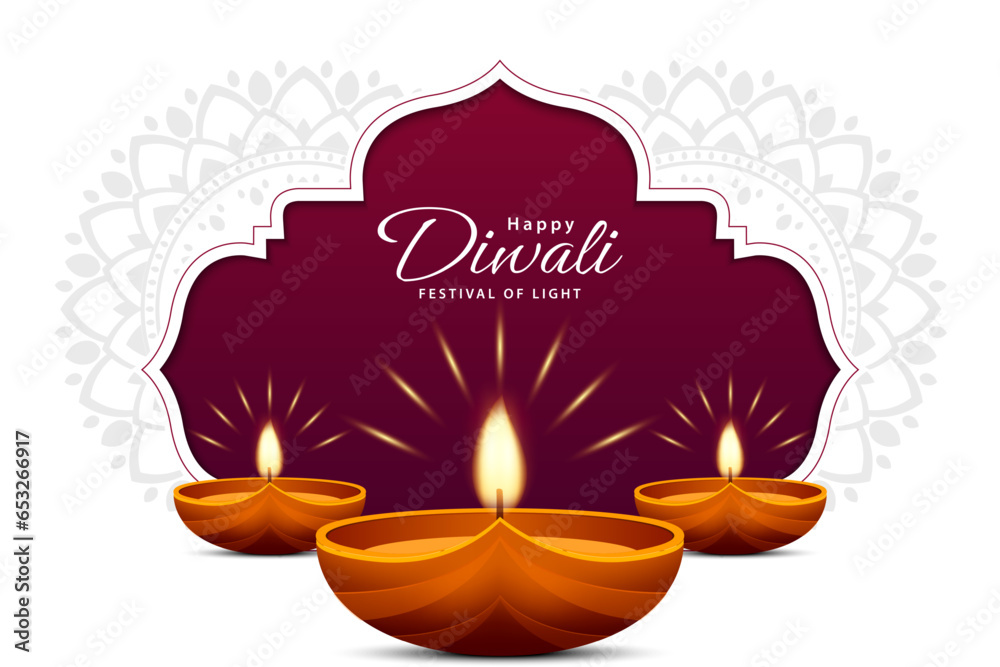 Happy diwali celebration background. Hindu festival of lights celebration design. Festive diwali card. Vector illustration - obrazy, fototapety, plakaty 