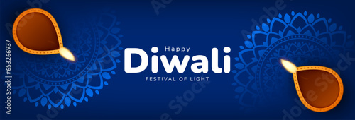 Happy diwali celebration banner design. Hindu festival of lights celebration background. Festive diwali holiday. Vector illustration