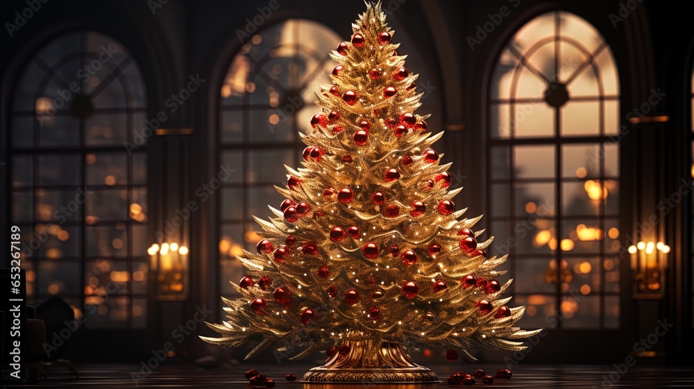 Contemporary Yuletide Elegance: Modern Christmas Tree in a Festively Decorated Urban Home in 8K created with generative ai technology Contemporary Yuletide Elegance: Modern Christmas Tree in a Festively Decorated Urban Home in 8K created with generative ai technology