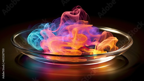 Colorful Fire in a Glass Bowl