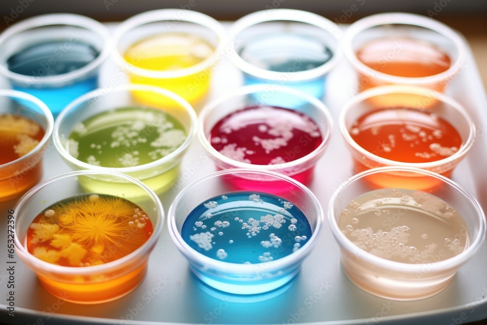 petri dishes with different genetic samples petri dishes with different genetic samples