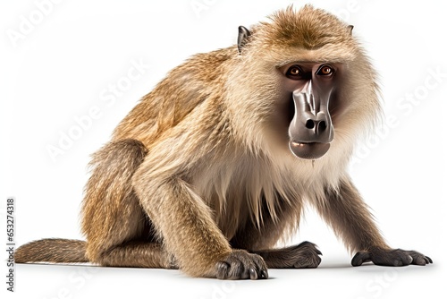 Baboon isolated on white background photo