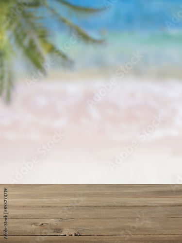 Countertop with Sea, Beach, Palm View