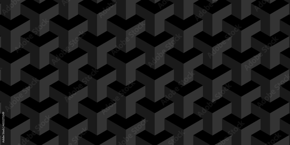 Abstact Black cube triangle geometric square seamless background. Seamless blockchain technology pattern. Vector illustration pattern with blocks. Abstract geometric design print of cubes pattern. Abstact Black cube triangle geometric square seamless background. Seamless blockchain technology pattern. Vector illustration pattern with blocks. Abstract geometric design print of cubes pattern.