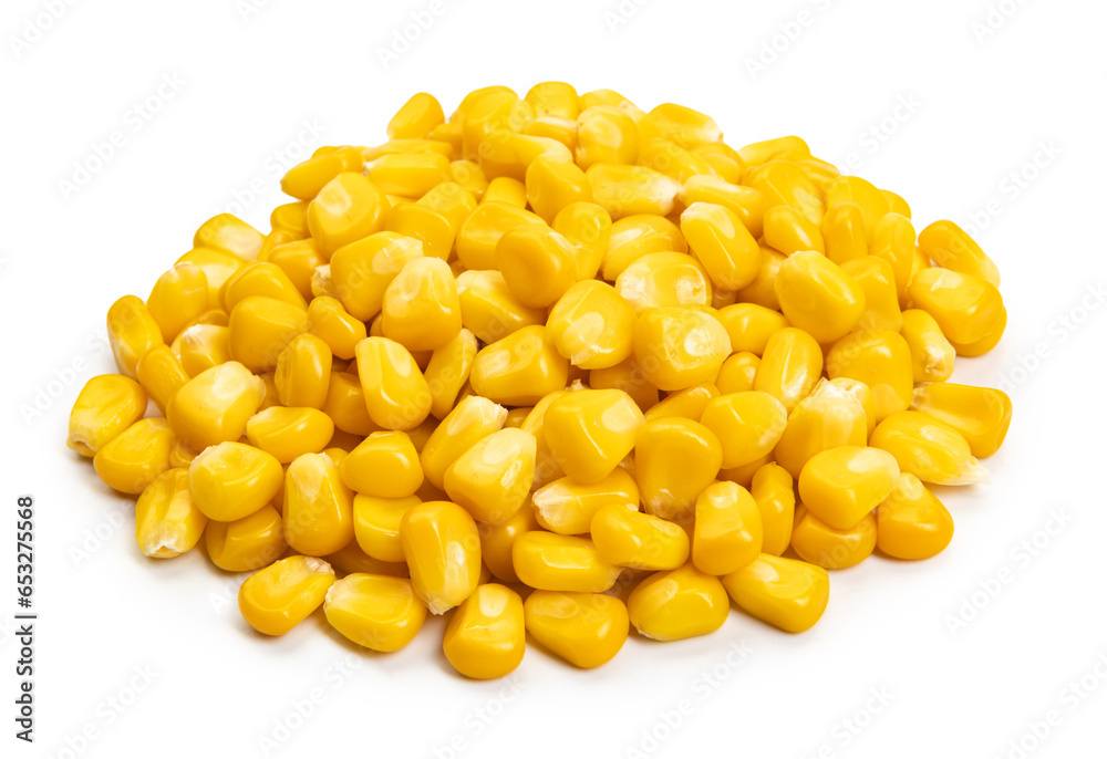 delicious corn seeds, isolated on white background delicious corn seeds, isolated on white background