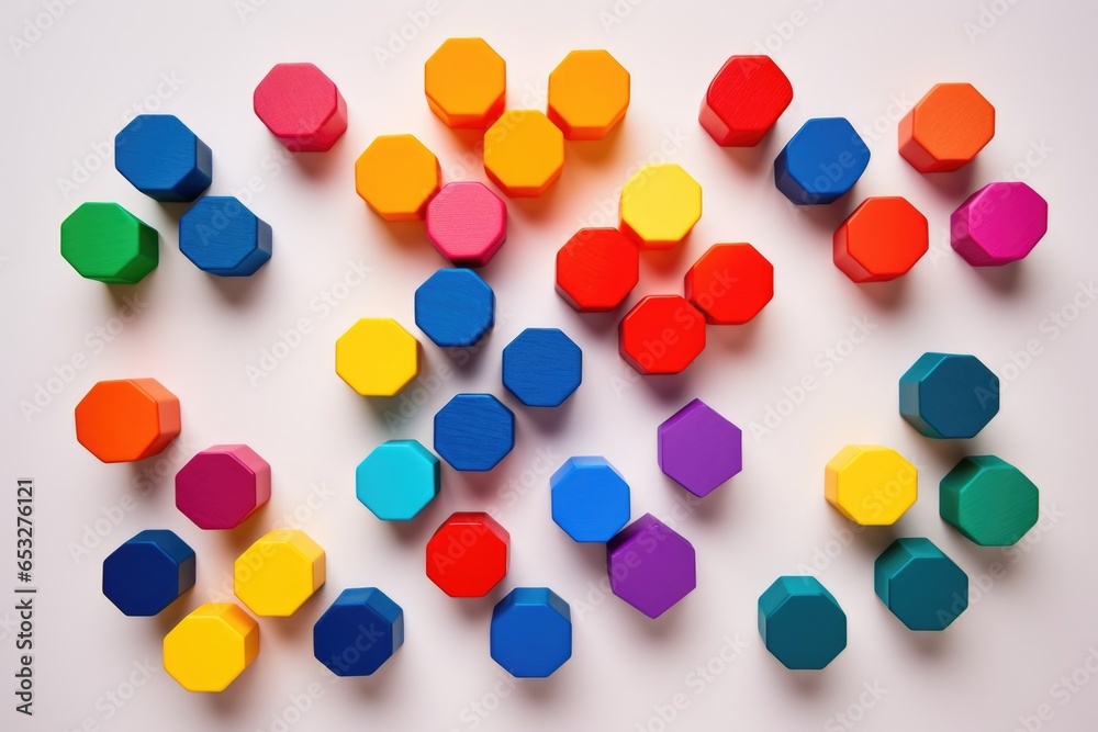 flat-lay of colorful dumbbells implying hormone balance through exercise