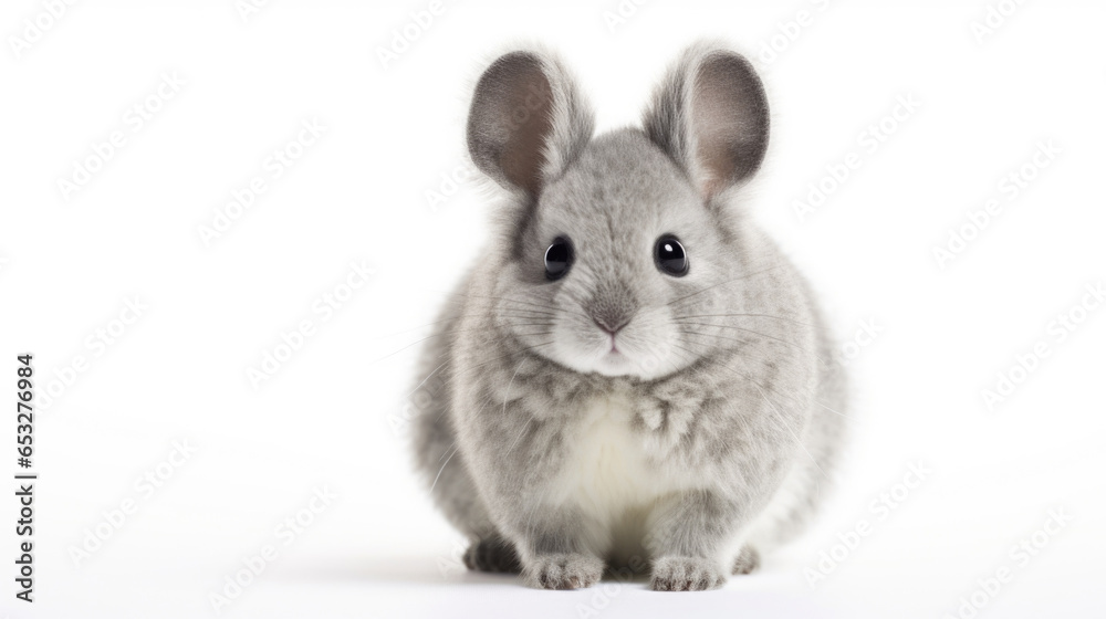 Obraz premium chinchilla Grey toy on white background