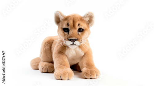 Cougar Soft toy on a white background, cut.