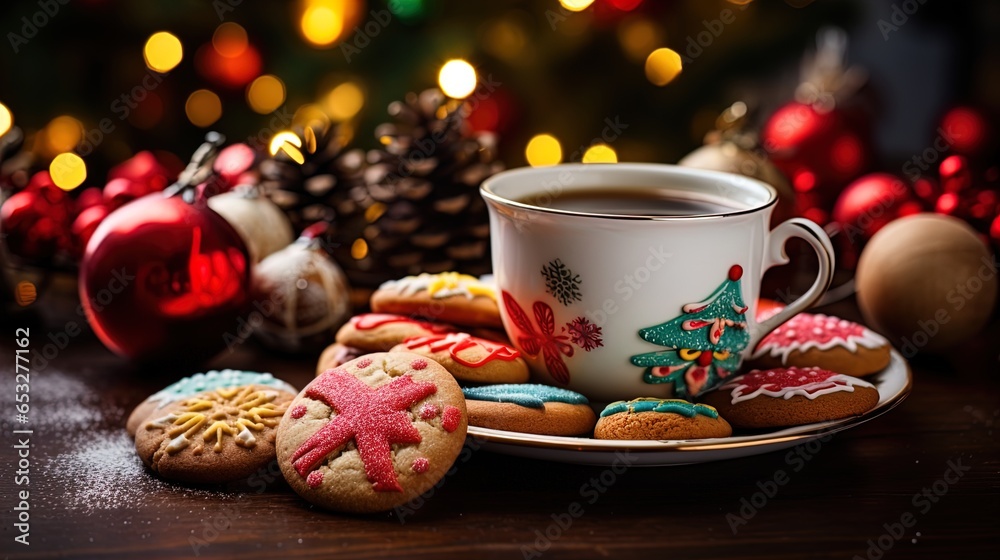 Yuletide Delights: Colorful Christmas Bakery Treats and Festive Sweets in 8K created with generative ai technology