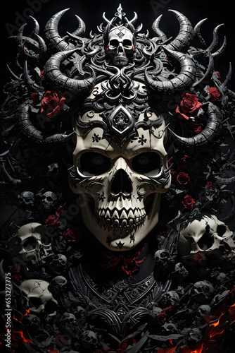 Malevolent Skull and Devil Artwork
