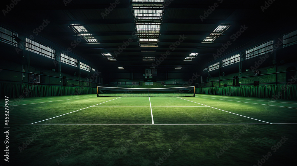 Fototapeta premium Tennis court, racket, ball