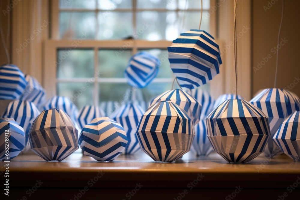 handcrafted paper lanterns for hanukkah in blue and white handcrafted paper lanterns for hanukkah in blue and white