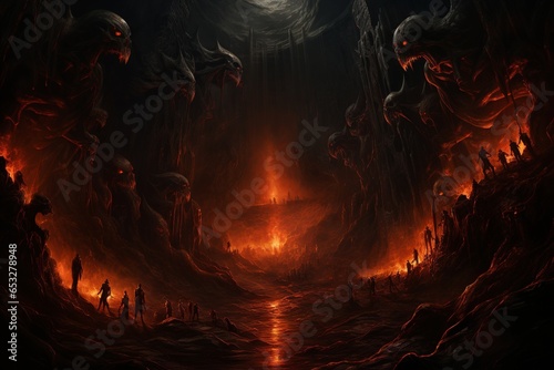 Hell's Gates, Halloween's Demonic Inferno, Fiery Portals to the Abyss, Where Darkness, Torture, and Malevolence Reign Supreme photo