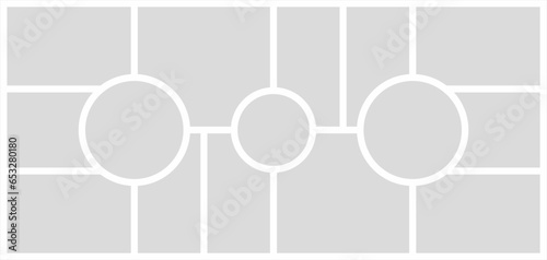 Pictures or photos frame collage. comics page grid layout abstract photo frames and digital photo wall template
