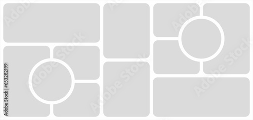Pictures or photos frame collage. comics page grid layout abstract photo frames and digital photo wall template