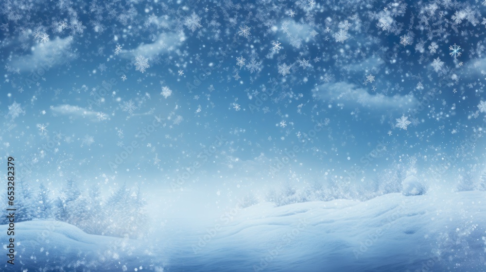 A magical Christmas background with softly falling snowflakes.