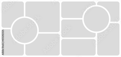 Pictures or photos frame collage. comics page grid layout abstract photo frames and digital photo wall template