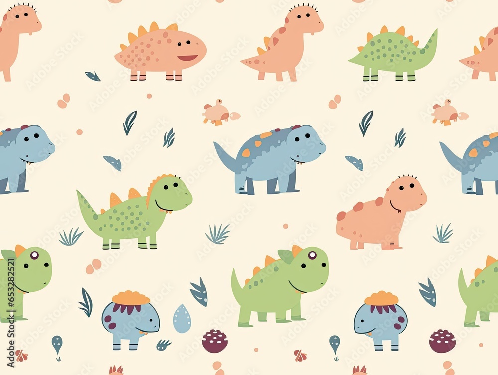 Fototapeta premium cute dinosaur pattern