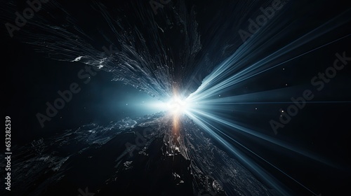 Image of a bright light beam on a black background.
