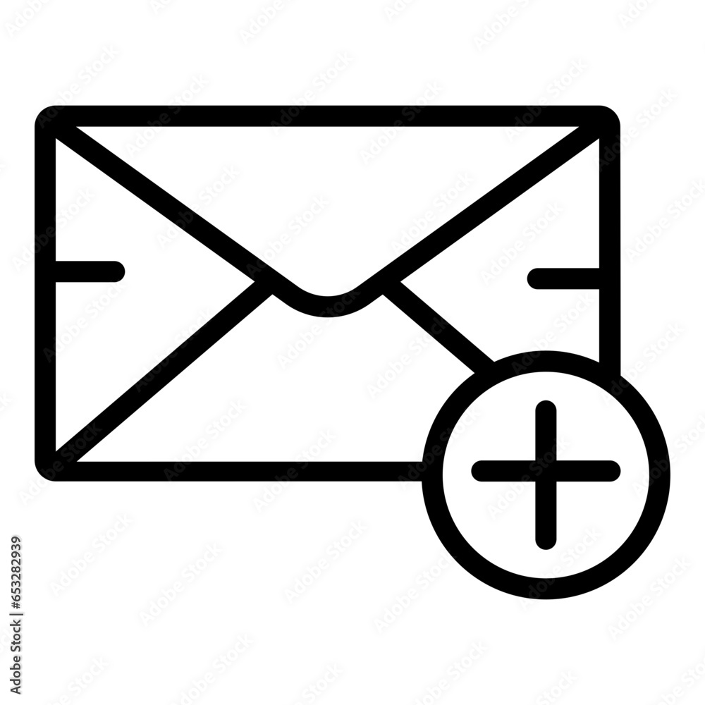 black icon - Envelope with plus sign
A black and white icon of an envelope with a plus sign, symbolizing adding a new message or email black icon - Envelope with plus sign
A black and white icon of an envelope with a plus sign, symbolizing adding a new message or email
