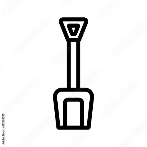 black icon - Shovel icon, representing digging, gardening, or outdoor work, often used for themes related to construction, landscaping, or agriculture