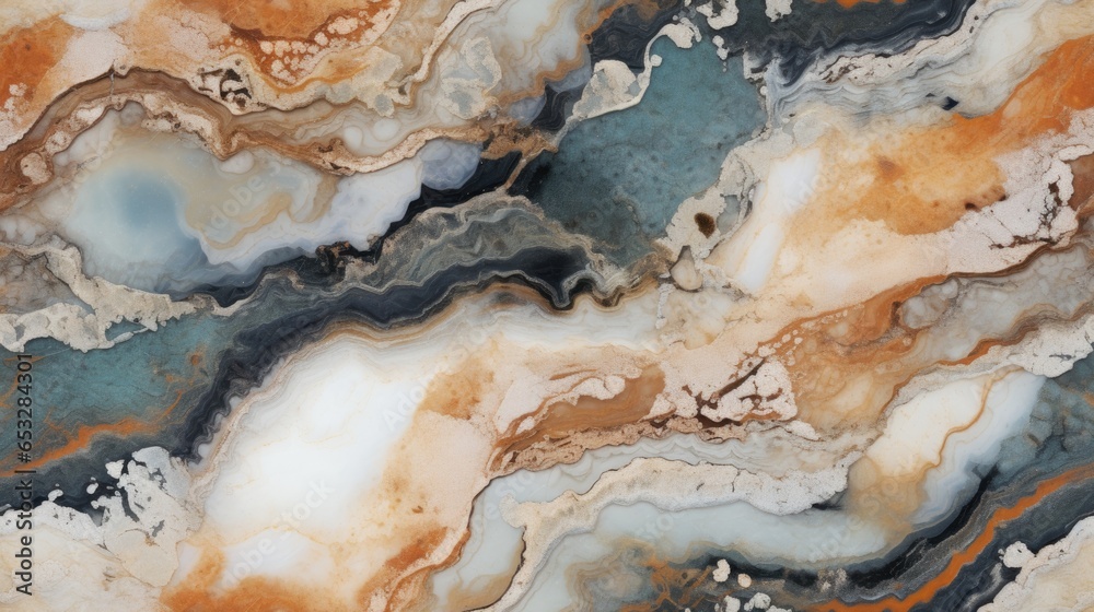 Fototapeta premium abstract marble texture agate gold orange black, ai