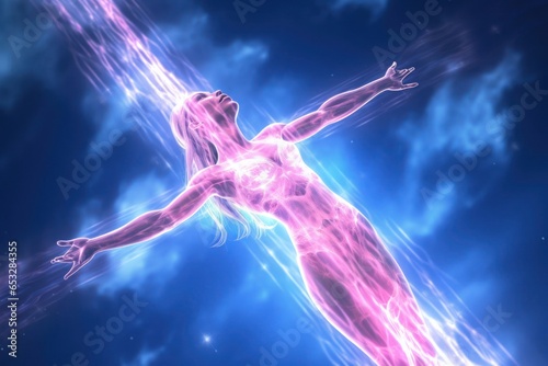 Energy Charged Pink Woman Background