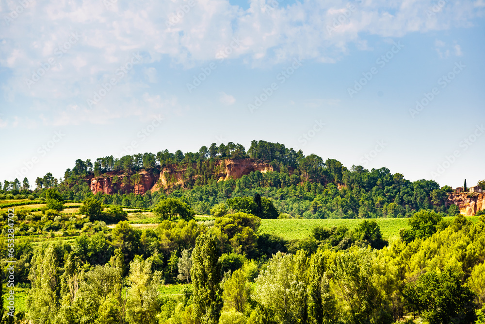 Red rocks in Roussillon, Provence France